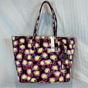 Marc Jacobs NWT Saffiano Leather Tote Large Black Pink Yellow Graffiti Abstract